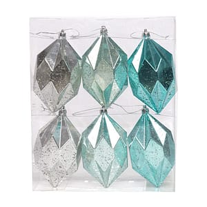 Mercury Finished Finial in Silver, Mint, Blue