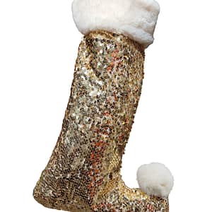 Sequined Gold Hanging Sock