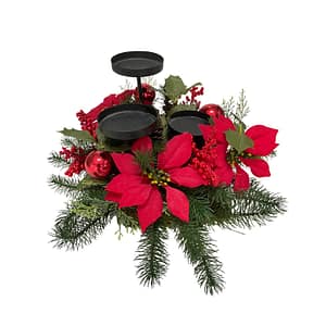 3 Stand Candle Holder - Red