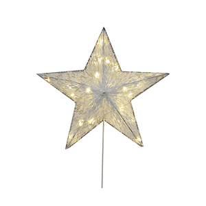Tree Topper Star w Lights White