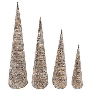 Lighted Cone Tree White - 4 Sizes